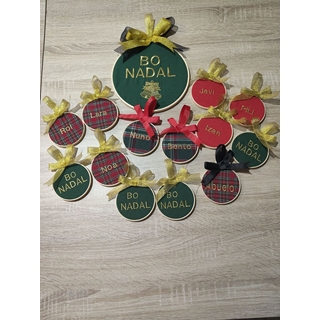 Bolas de Navidad Personalizadas Bordadas (9cm) – Bo Nadal Artesanal - Imagen 1